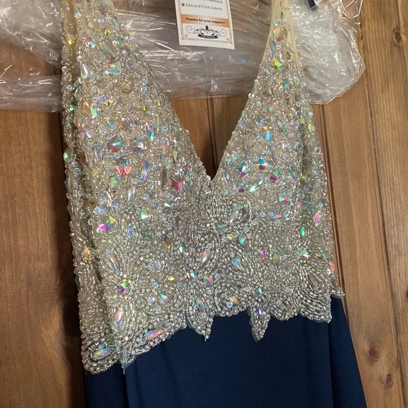 eliza j glitter dress Glitter Mermaid Wedding Dress Spaghetti Straps Sweep Train Gown-Bridelily main image 1